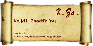 Kajdi Zsadány névjegykártya